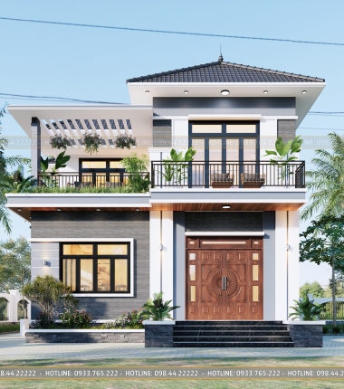 Mẫu Nhà 2 Tầng Mái Nhật 130M2